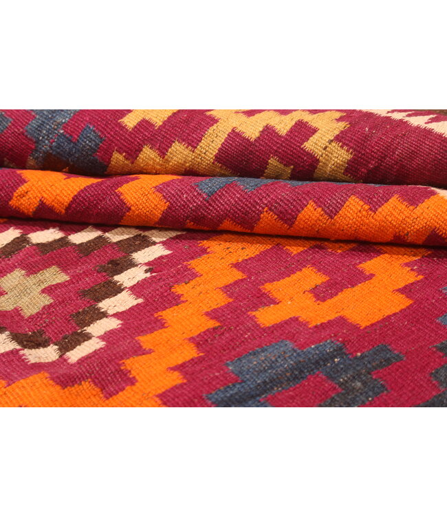 346x174 cm   Oude stijl vintage kelim Runner Handgeweven woll Kelim Maimana