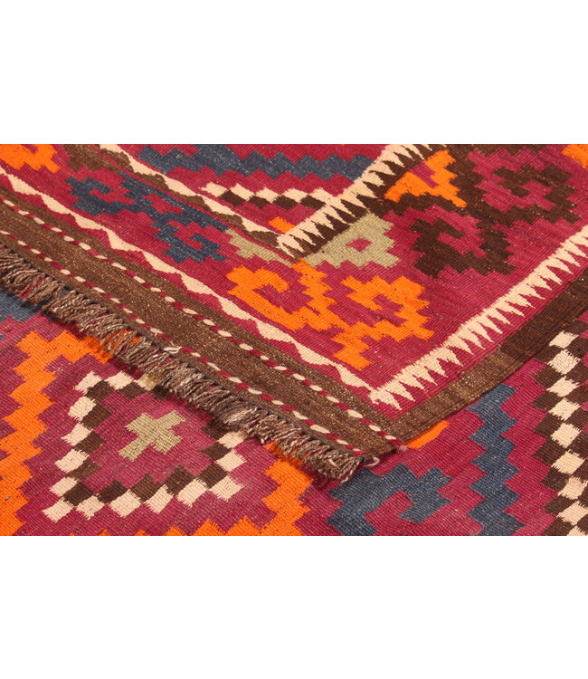 346x174 cm   Oude stijl vintage kelim Runner Handgeweven woll Kelim Maimana