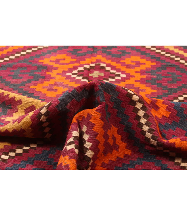 346x174 cm Old style vintage kelim Runner Handwoven wool Kilim Maimana