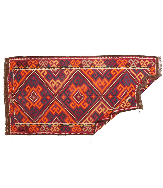 346x174 cm  Vintage-Kelim-Läufer handgewebter wool Kelim Maimana