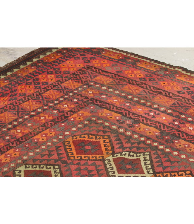 452x306 cm  Vintage-Kelim im alten Stil Handgewebter Kelim-Teppich Maimana