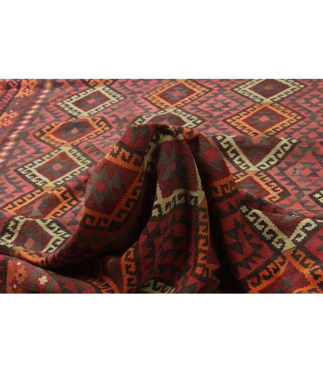 452x306 cm  Vintage-Kelim im alten Stil Handgewebter Kelim-Teppich Maimana