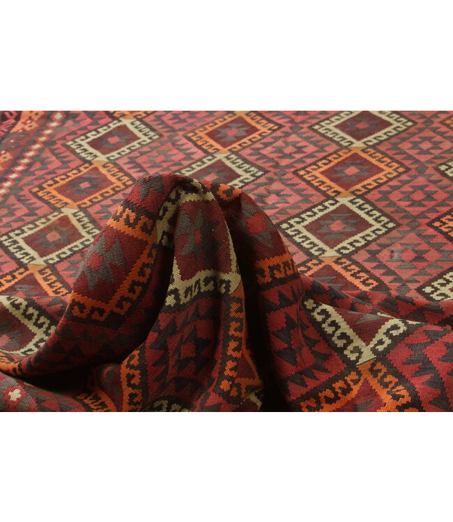 452x306 cm  Vintage-Kelim im alten Stil Handgewebter Kelim-Teppich Maimana