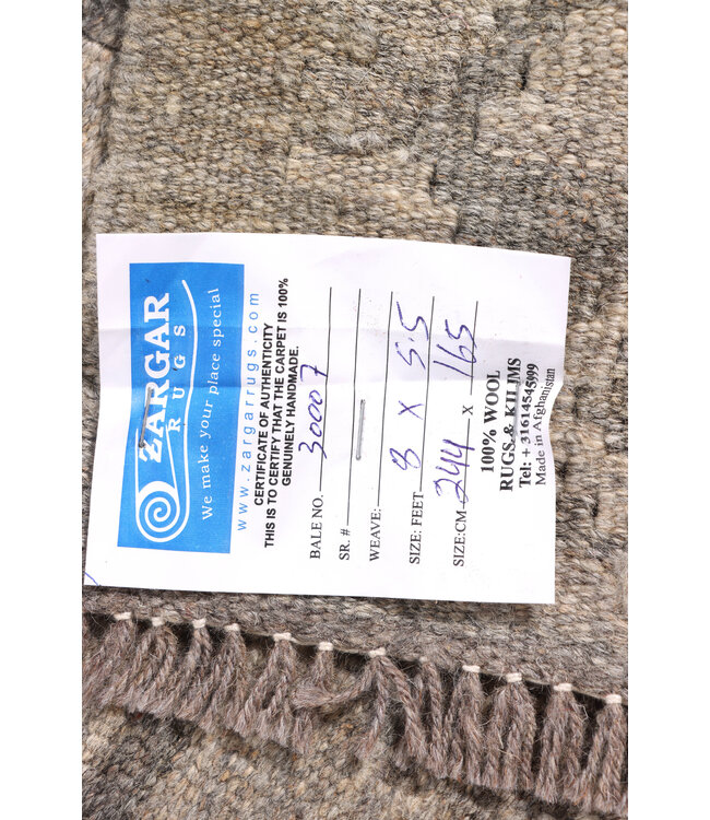 244x165 cm Handwoven Natural  Wool Kelim Area Rug