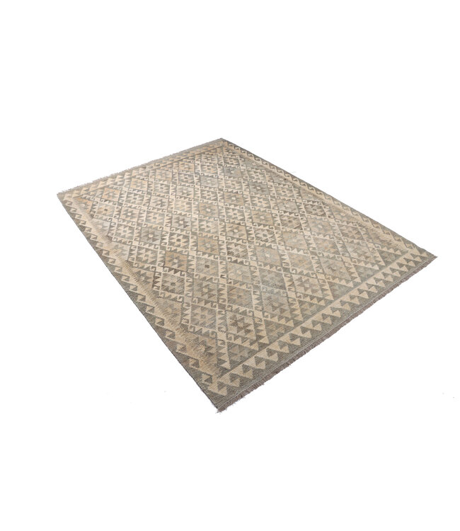 246x184 cm Handgewebter Kelim-Teppich Natürlicher Wolle