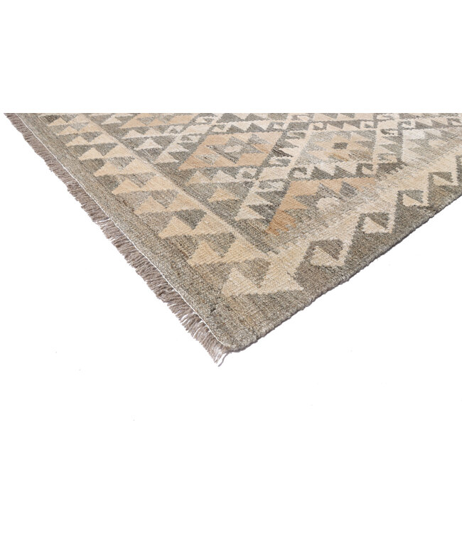 246x184 cm Handgeweven Natural Kelim Wol Tapijt