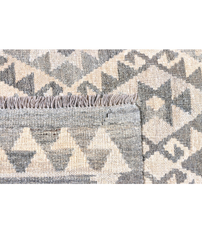 246x184 cm Handgeweven Natural Kelim Wol Tapijt