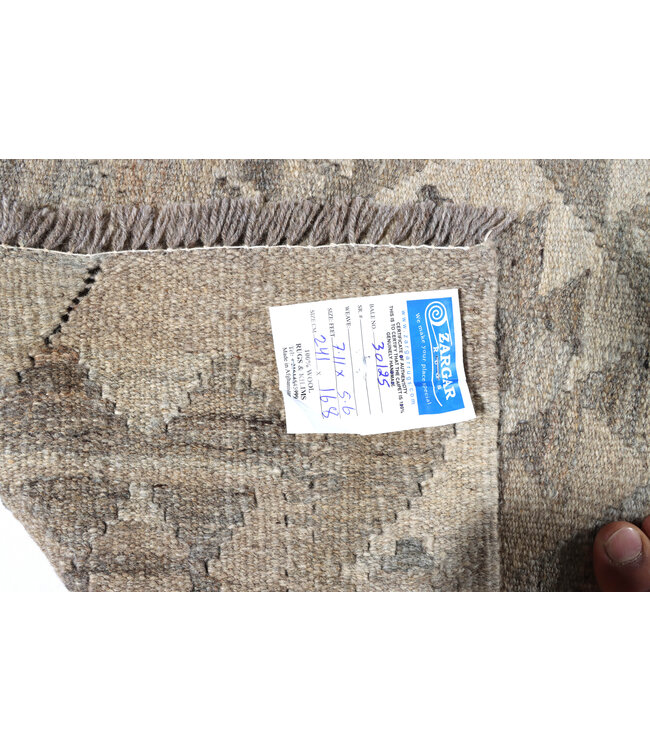 241x168 cm Handwoven Natural  Wool Kelim Area Rug