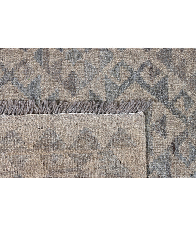 241x168 cm Handgeweven Natural Kelim Wol Tapijt