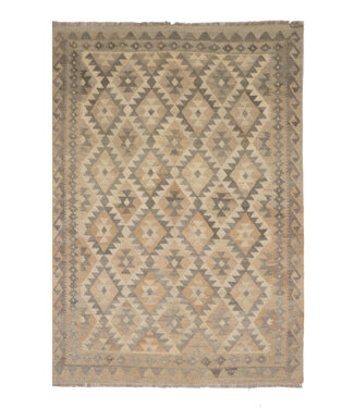 Kelimshop 200x145 cm Handgeweven Natural Kelim Wol Tapijt