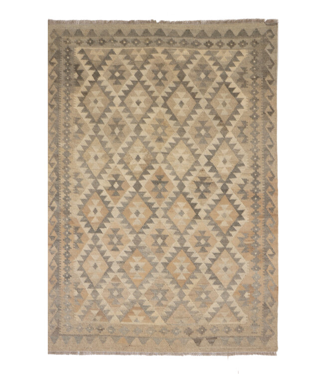 200x145 cm Handwoven Natural  Wool Kelim Area Rug
