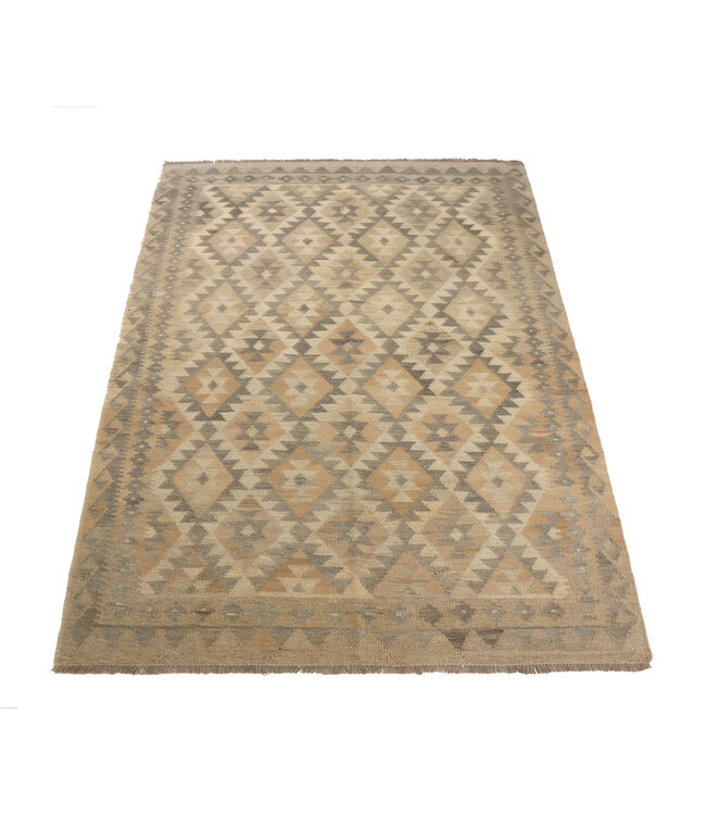 200x145 cm Handgewebter Kelim-Teppich Natürlicher Wolle