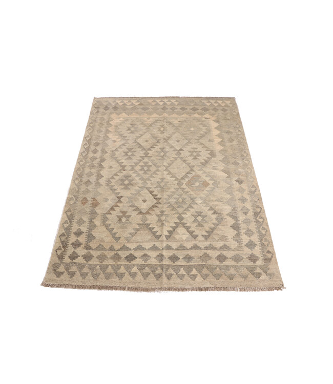 200x145  cm Handgeweven Natural Kelim Wol Tapijt