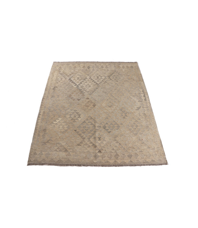 195x160  cm Handwoven Natural  Wool Kelim Area Rug