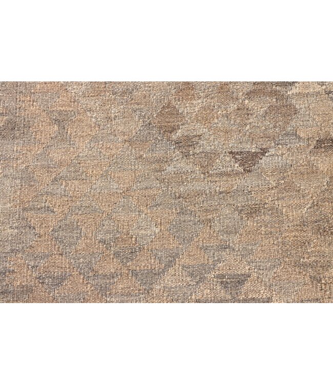 195x160  cm Handgeweven Natural Kelim Wol Tapijt