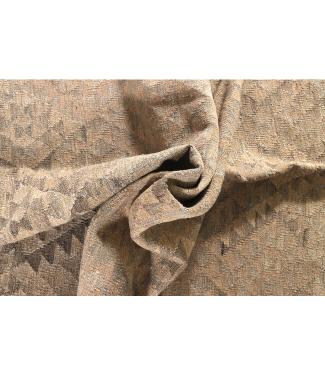 195x160  cm Handgeweven Natural Kelim Wol Tapijt