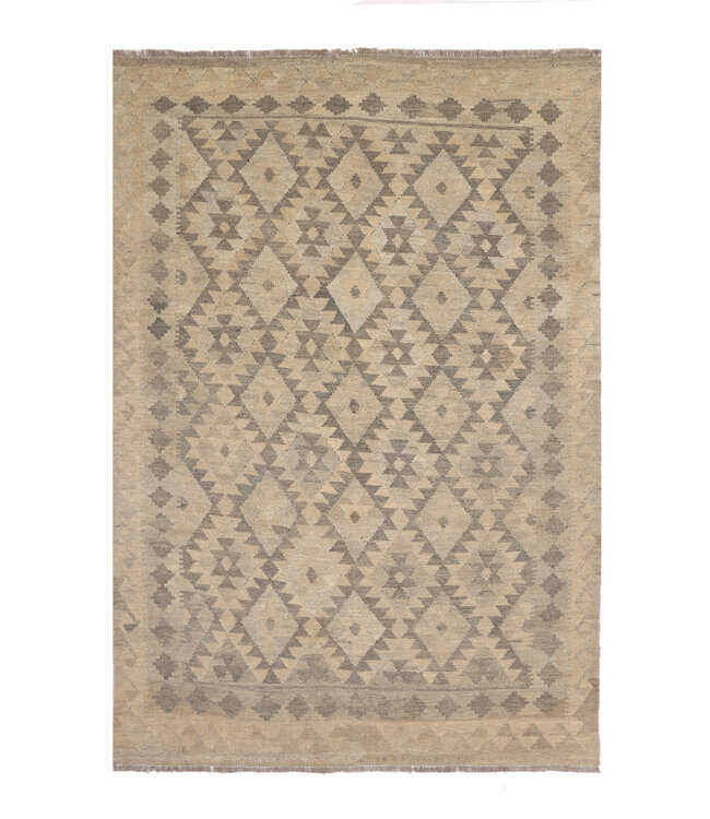 212x141 cm Handwoven Natural  Wool Kelim Area Rug