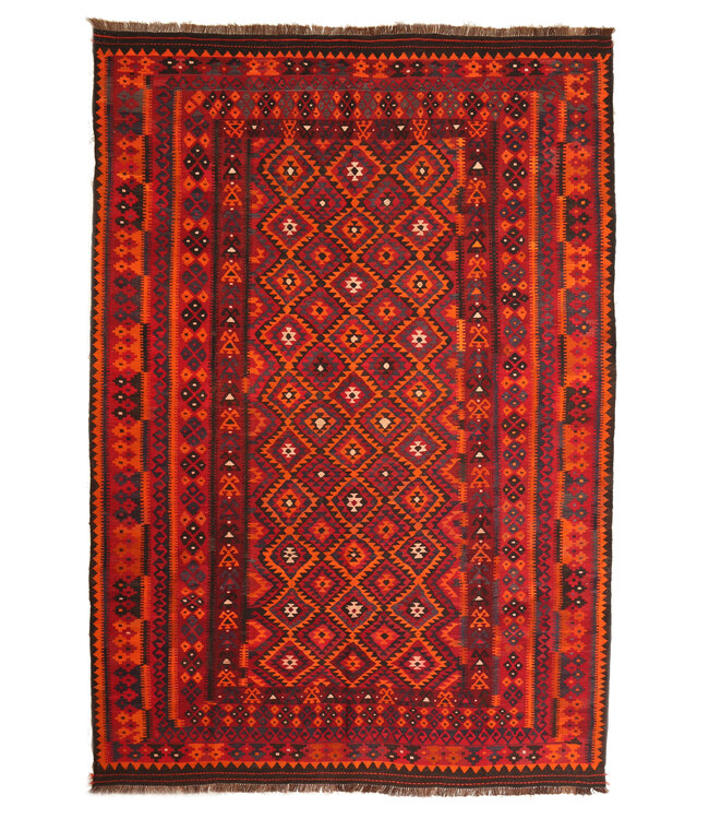 377x263 cm Old style vintage kelim Handwoven Kilim carpet Maimana