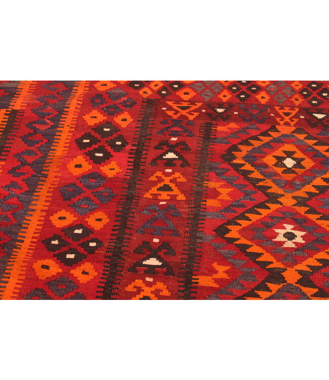 377x263 cm  Vintage-Kelim im alten Stil Handgewebter Kelim-Teppich Maimana