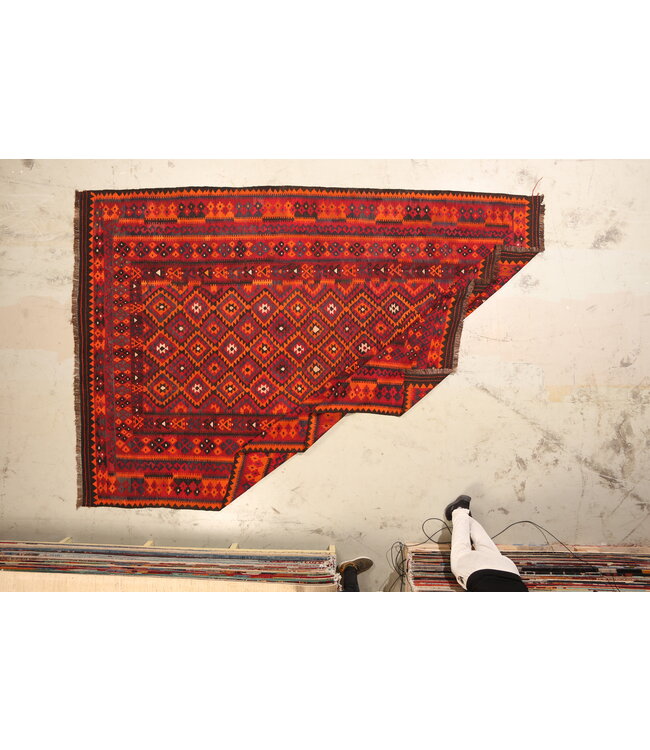 377x263 cm Old style vintage kelim Handwoven Kilim carpet Maimana