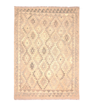 Kelimshop 202x144 cm Handgewebter Kelim-Teppich Natürlicher Wolle