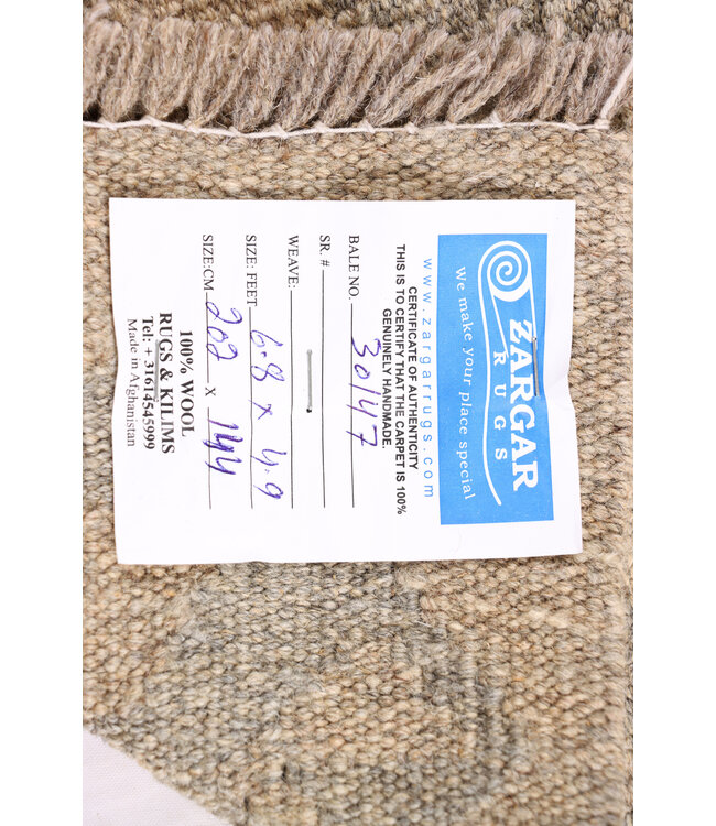 202x144 cm Handwoven Natural  Wool Kelim Area Rug