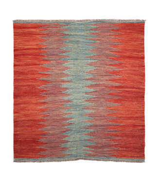 Kelimshop 152x150 cm Handgeweven Moderne Wollen Kelim Tapijt Kelimshop 152x150 cm Handgeweven Moderne Wollen Kelim Tapijt