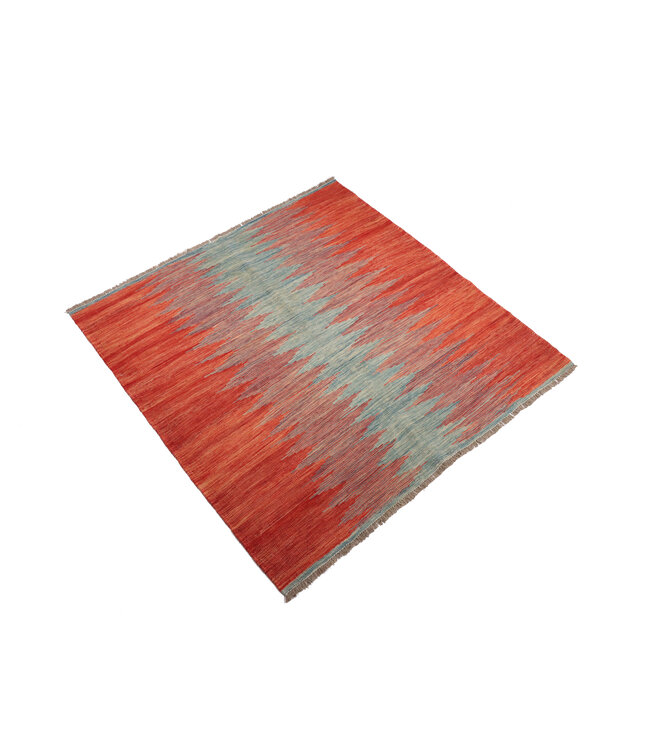 152x150 cm Handgeweven Moderne  Wollen Kelim Tapijt