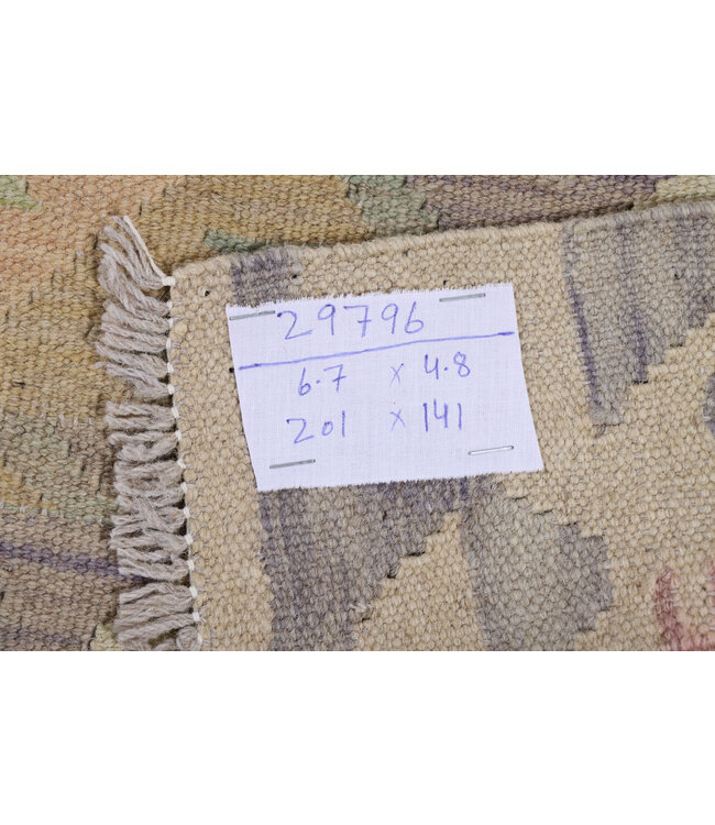 201x141 cm Handwoven Traditional Kelim Area Rug Wool Carpet