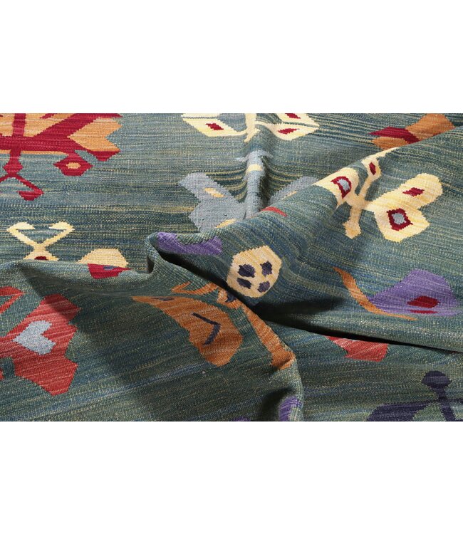 201x150 cm Handwoven Traditional Kelim Area Rug Wool Carpet