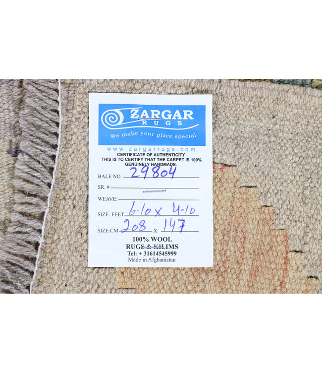 208x147 cm Handgewebter Traditioneller Kelim Teppich Woll