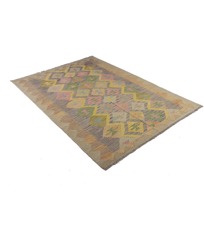 208x147 cm Handwoven Traditional Kelim Area Rug Wool Carpet