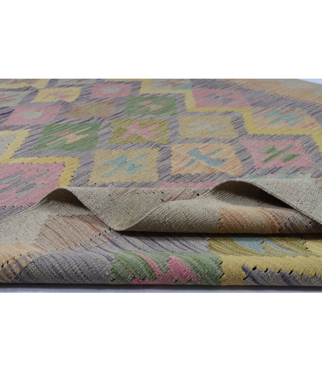 208x147 cm Handwoven Traditional Kelim Area Rug Wool Carpet