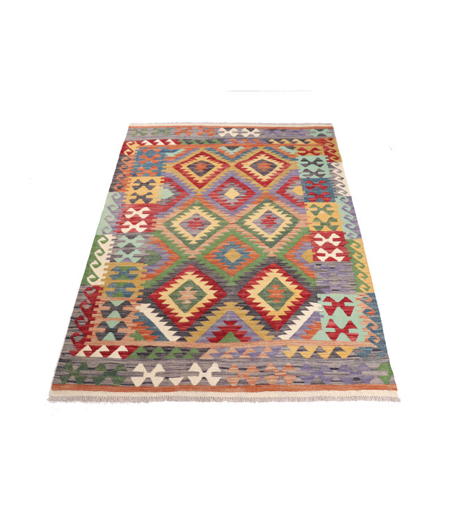 203x147 cm Handgewebter Traditioneller Kelim Teppich Woll