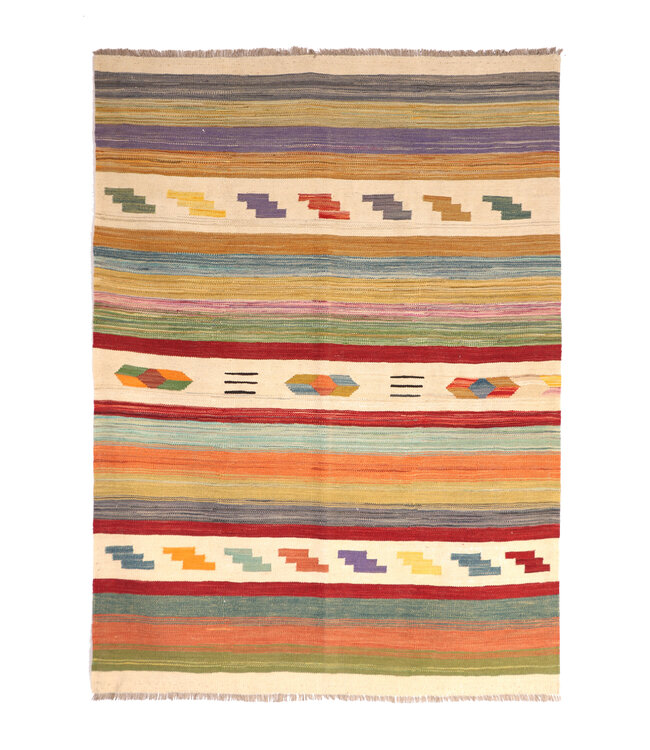 200x150 cm Handgeweven Moderne  Wollen Kelim Tapijt