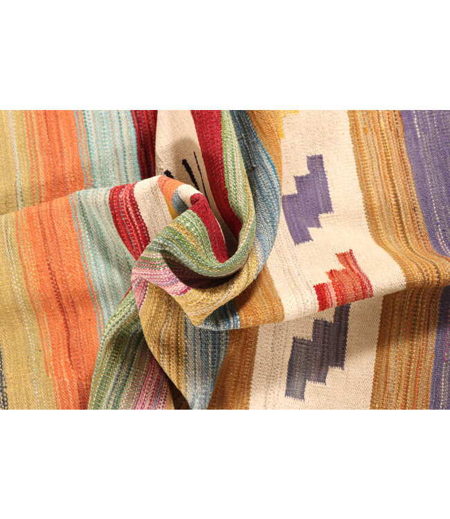 200x150 cm Handgewebter Moderner  Woll-Kelim-Teppich