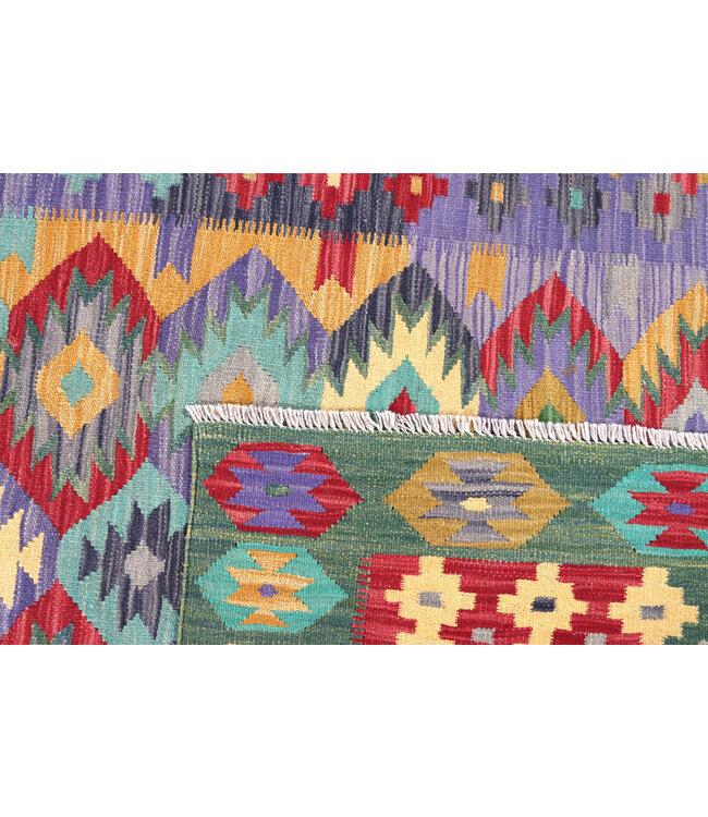 196x156 cm Handgewebter Traditioneller Kelim Teppich Woll