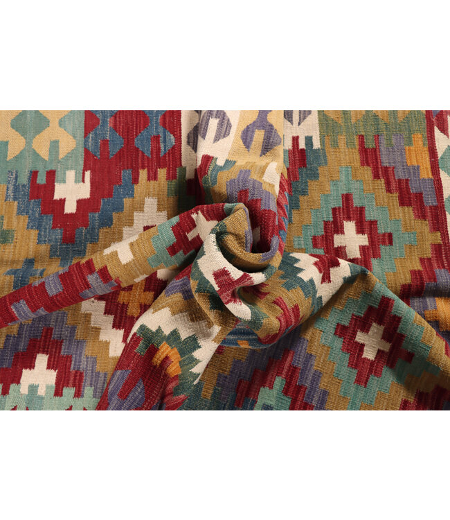 212x153 cm Handwoven Traditional Kelim Area Rug Wool Carpet