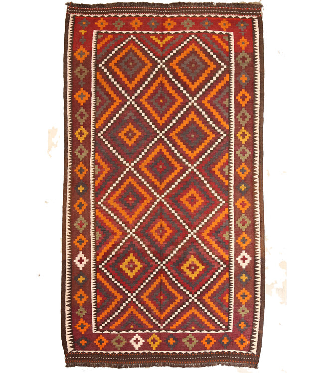 325x178cm Old style vintage kelim Runner Handwoven wool Kilim Maimana