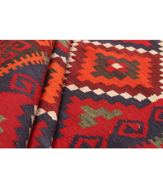 372x127cm Old style vintage kelim Runner Handwoven wool Kilim Maimana
