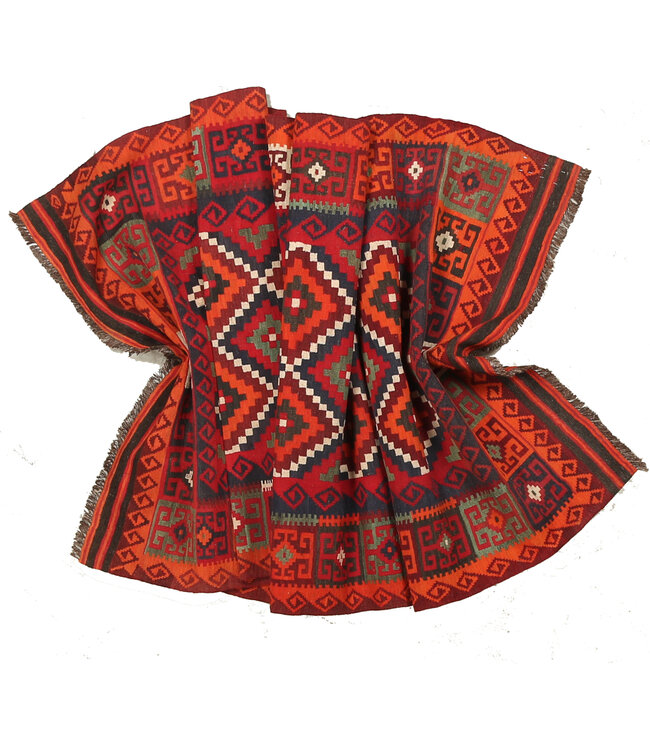 372x127cm Old style vintage kelim Runner Handwoven wool Kilim Maimana