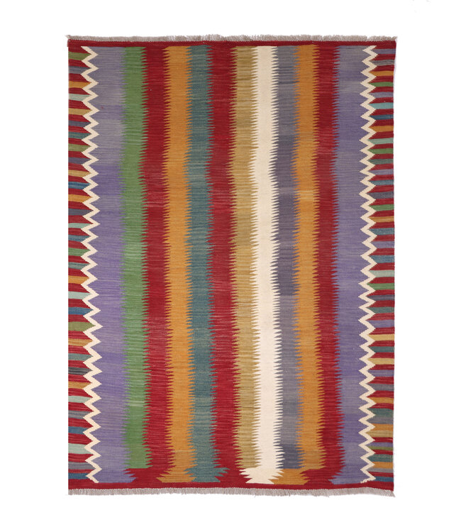 202x152 cm Handgewebter Moderner  Woll-Kelim-Teppich