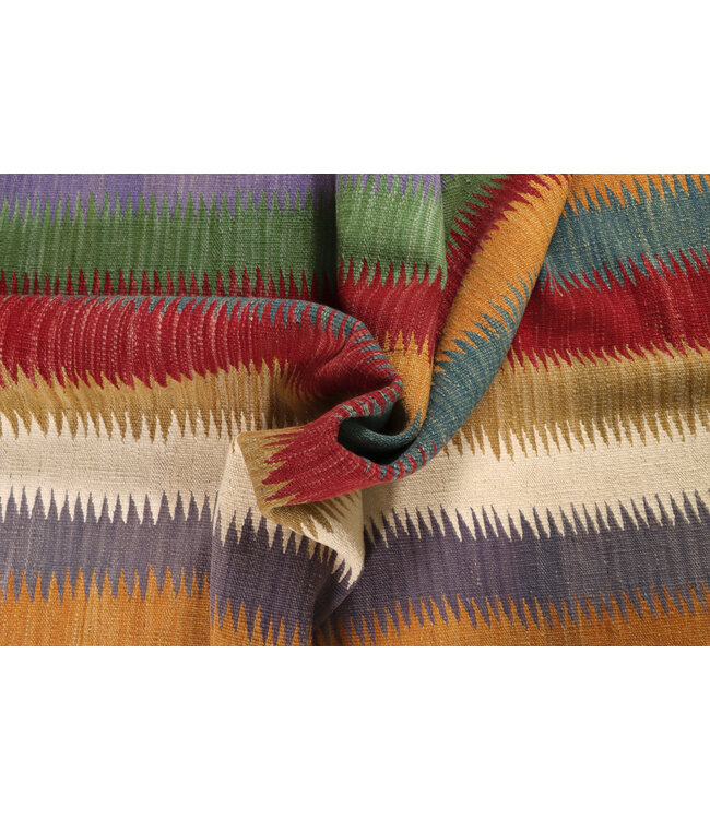 202x152 cm Handgeweven Moderne  Wollen Kelim Tapijt