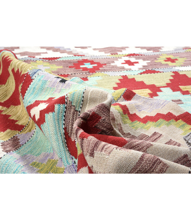 260x179 cm Handwoven Traditional Kelim Area Rug Wool Carpet