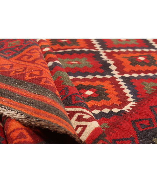 356x153cm  Oude stijl vintage kelim Runner Handgeweven woll Kelim Maimana