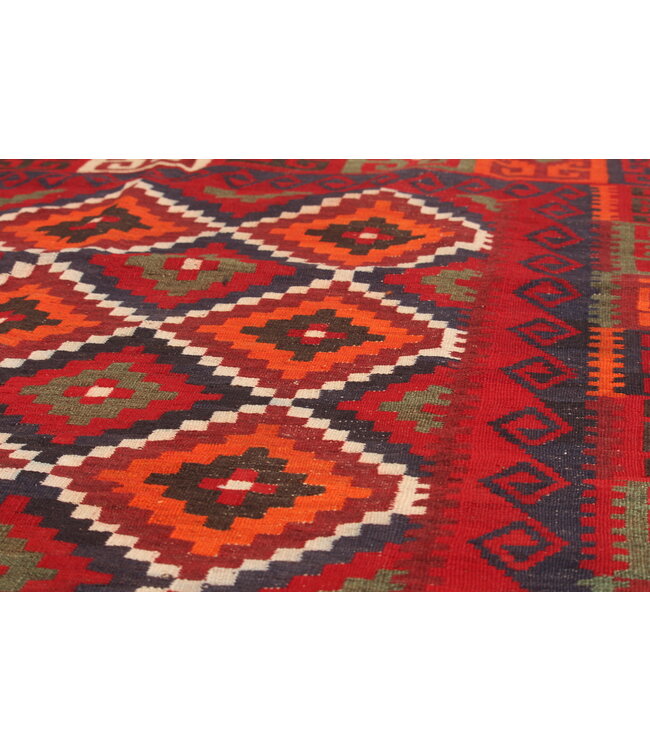 356x153cm  Oude stijl vintage kelim Runner Handgeweven woll Kelim Maimana