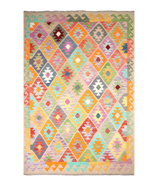 Kelimshop 241x172 cm Handgewebter Traditioneller Kelim Teppich Woll