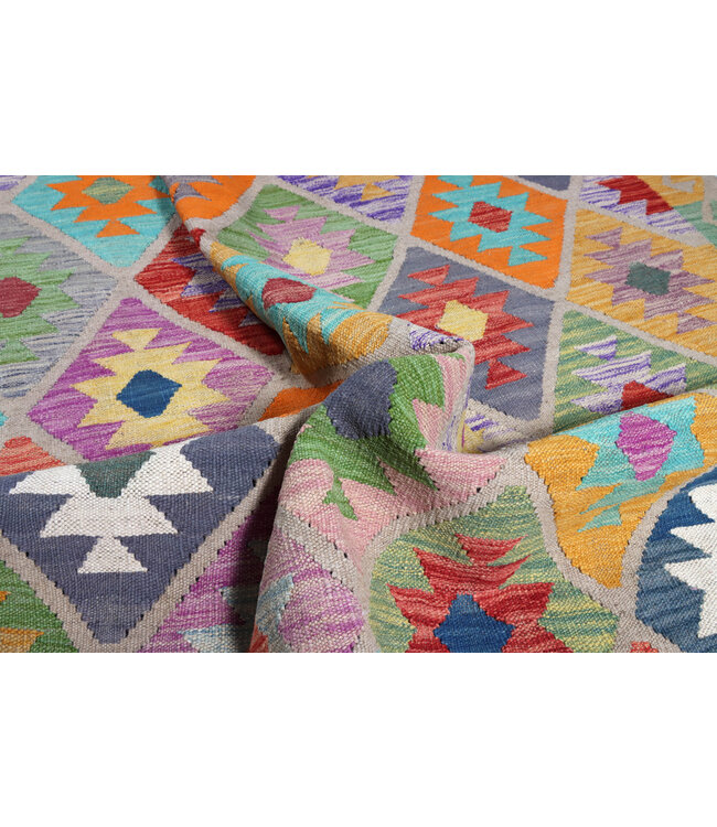 241x172 cm Handwoven Traditional Kelim Area Rug Wool Carpet