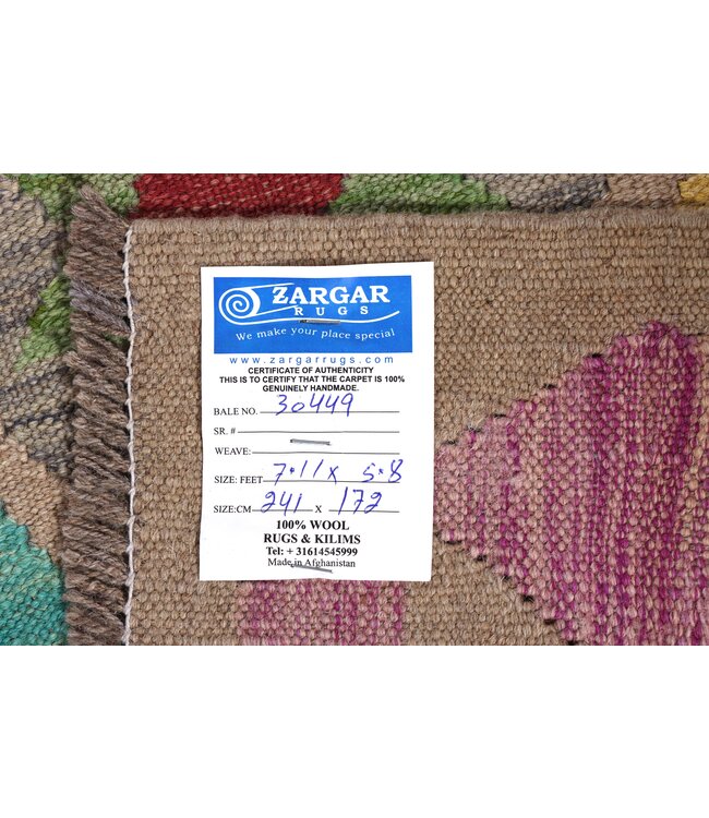 241x172 cm Handwoven Traditional Kelim Area Rug Wool Carpet