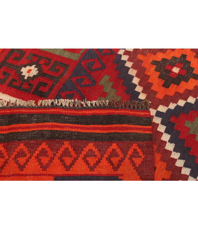 356x153cm Old style vintage kelim Runner Handwoven wool Kilim Maimana
